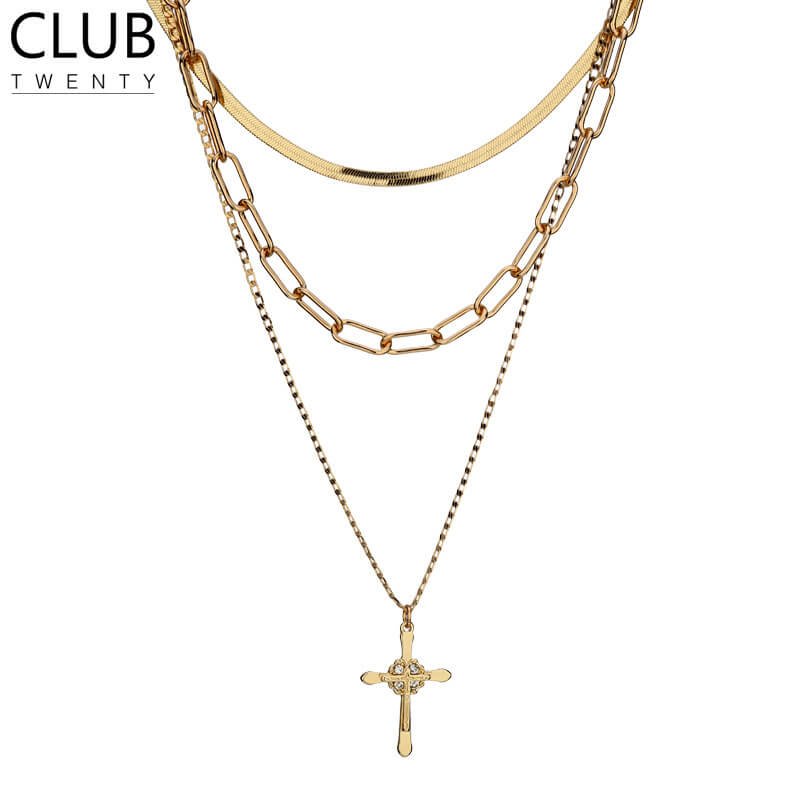 New European and American Alloy Jewelry Fashion Women Cross Pendant Necklace Set