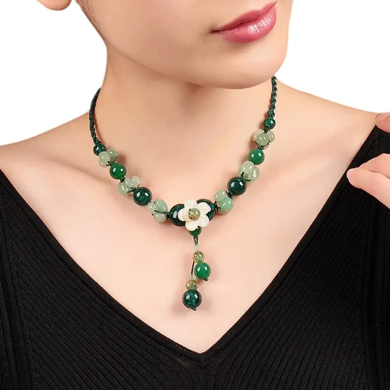 Fashion Jewelry, Antique Ethnic Style Pendant Necklace, Retro Collarbone Chain for Women, Fashion Women's Necklace