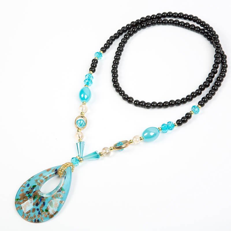 Ethnic Style Necklace, Clothes Pendant Accessories, Pendant, Women Long Retro Wax Sweater Chain