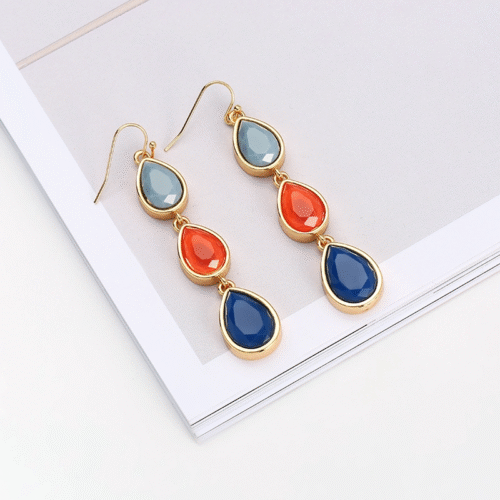 New Hot Sale Ladies Fashion Multicolor Drop Shaped Resin Earrings,Women's Earrings