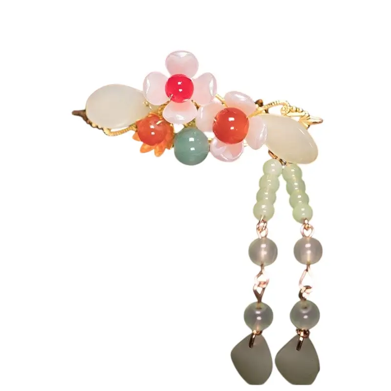 New Style Chinese Style Hairpins, Ladies Sweet Jewelry Ethnic Style Hairclip,Bride Flower Tassel Hanfu Ancient Style Headwear, Sweet Accessories, Ancient Costume Accessories