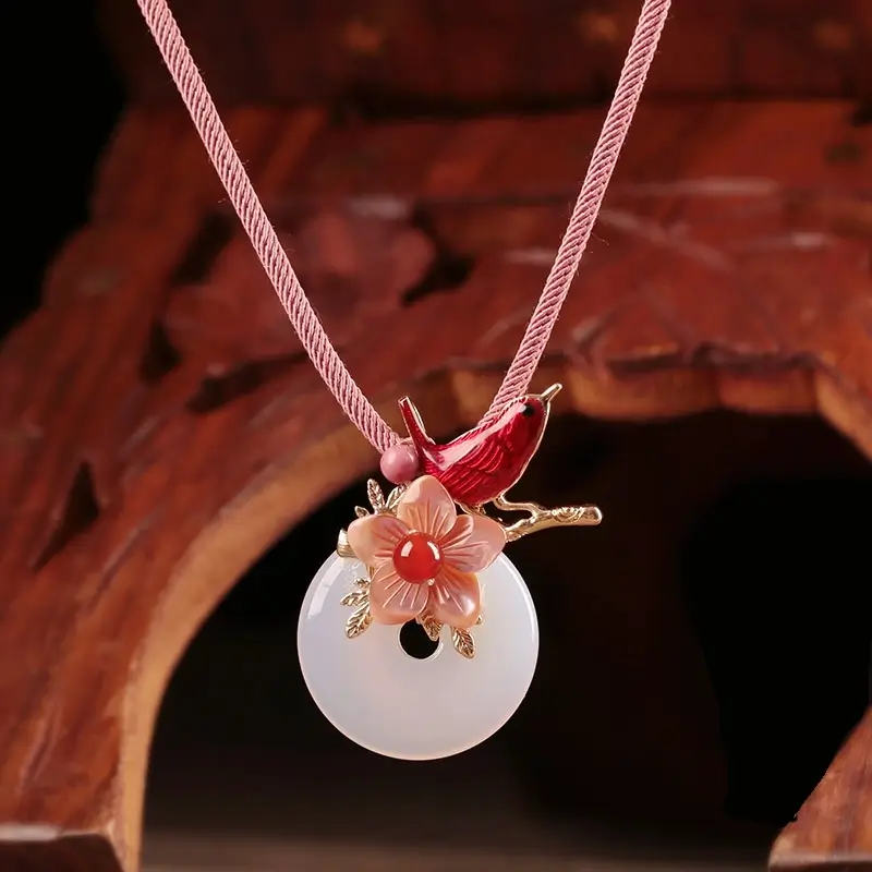 Ethnic Style Women Necklace, Safety Buckle Pendant, Luxury Jewelry, Antique Ethnic Style Pendant Necklace, Retro Collarbone Chain for Women, Fashion Women's Necklace