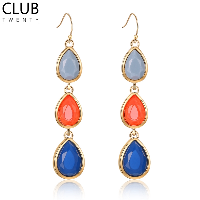 New Hot Sale Ladies Fashion Multicolor Drop Shaped Resin Earrings,Women's Earrings