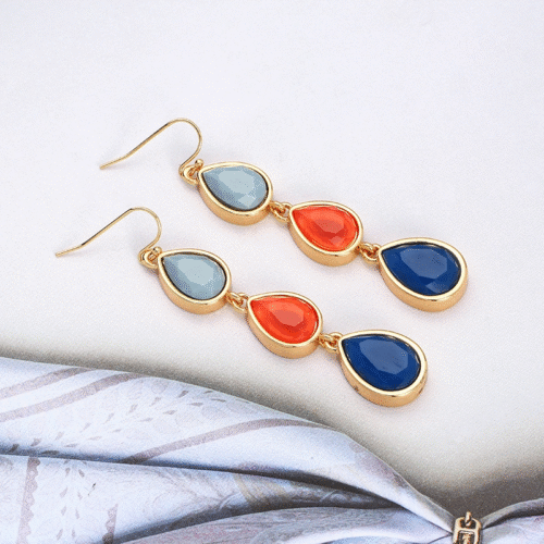 New Hot Sale Ladies Fashion Multicolor Drop Shaped Resin Earrings,Women's Earrings
