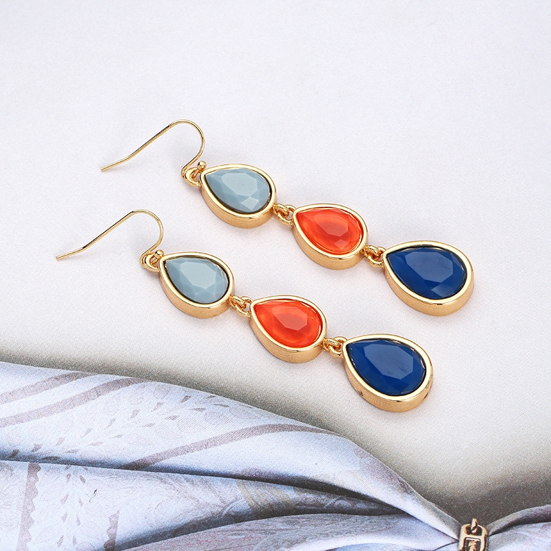 New Hot Sale Ladies Fashion Multicolor Drop Shaped Resin Earrings,Women's Earrings