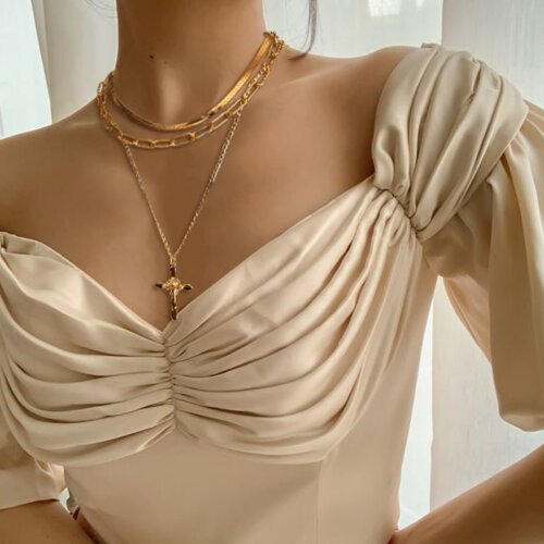 New European and American Alloy Jewelry Fashion Women Cross Pendant Necklace Set