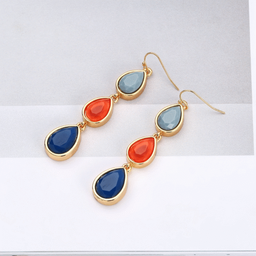 New Hot Sale Ladies Fashion Multicolor Drop Shaped Resin Earrings,Women's Earrings