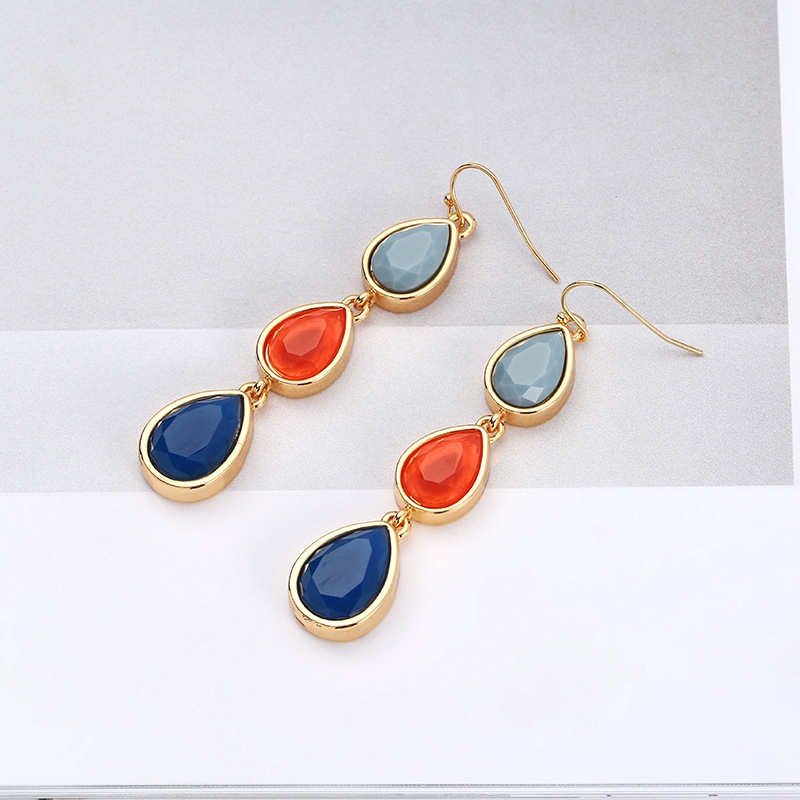New Hot Sale Ladies Fashion Multicolor Drop Shaped Resin Earrings,Women's Earrings