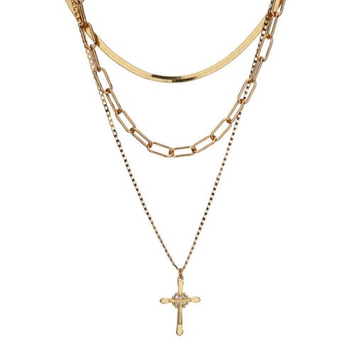 New European and American Alloy Jewelry Fashion Women Cross Pendant Necklace Set