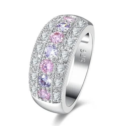 Exquisite Jewelry, Coloured Diamonds, Zircon Rings, Platinum Fashion Rings for Women and Girls