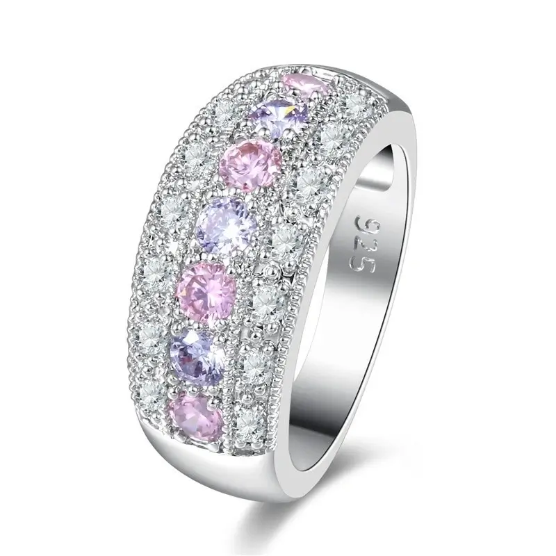 Exquisite Jewelry, Coloured Diamonds, Zircon Rings, Platinum Fashion Rings for Women and Girls
