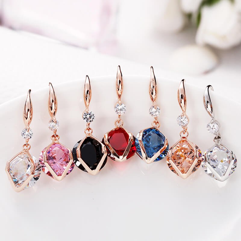 Women Earrings, Women's Long Crystal Earrings, Ear Studs Woman Luxury Jewelry