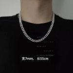 Cool and Fashionable Men's Necklace, Women's Necklace, Non Fading Titanium Steel Necklace, Men's Trendy Hip-hop Collarbone Chain, Sweater Chain, Luxury Jewelry