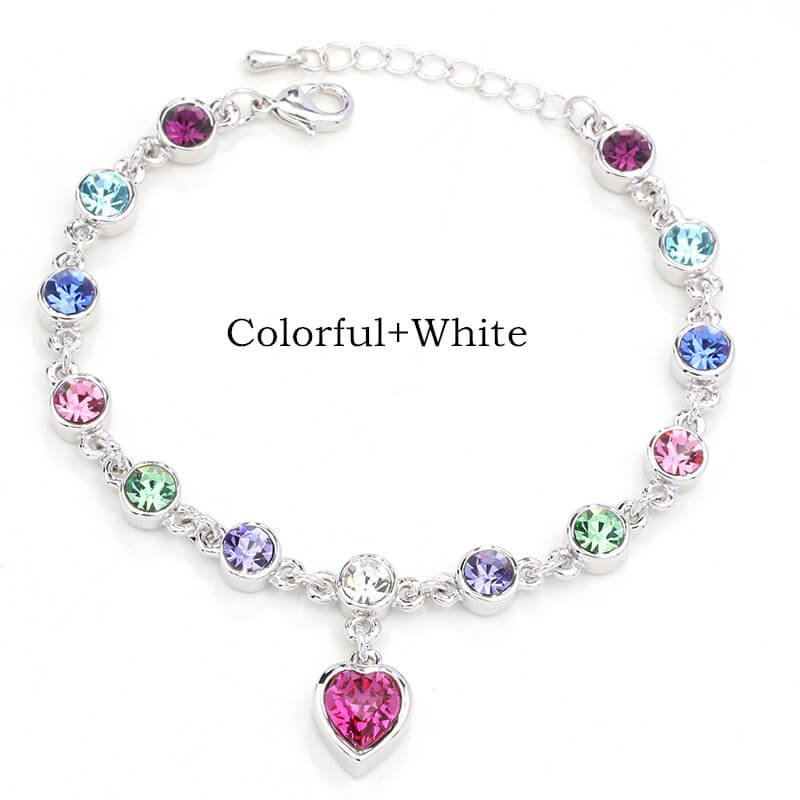 11彩色+白K 17 Colors Exquisite Korean Style Fashion Ladies and Girls Crystal Bracelets, Alloy Bracelets