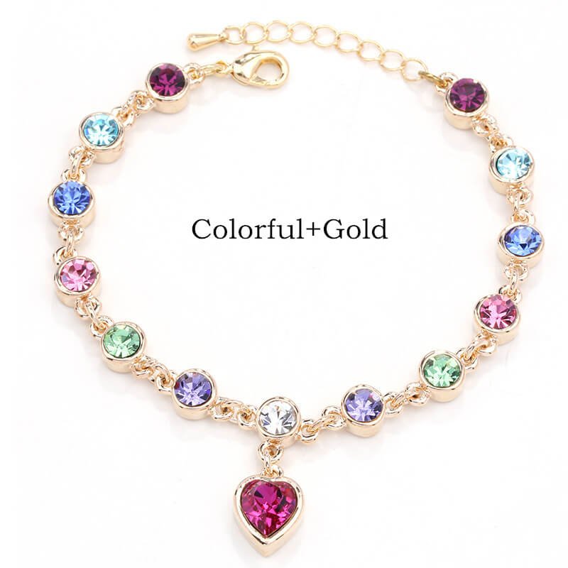 12彩色+kc金 17 Colors Exquisite Korean Style Fashion Ladies and Girls Crystal Bracelets, Alloy Bracelets