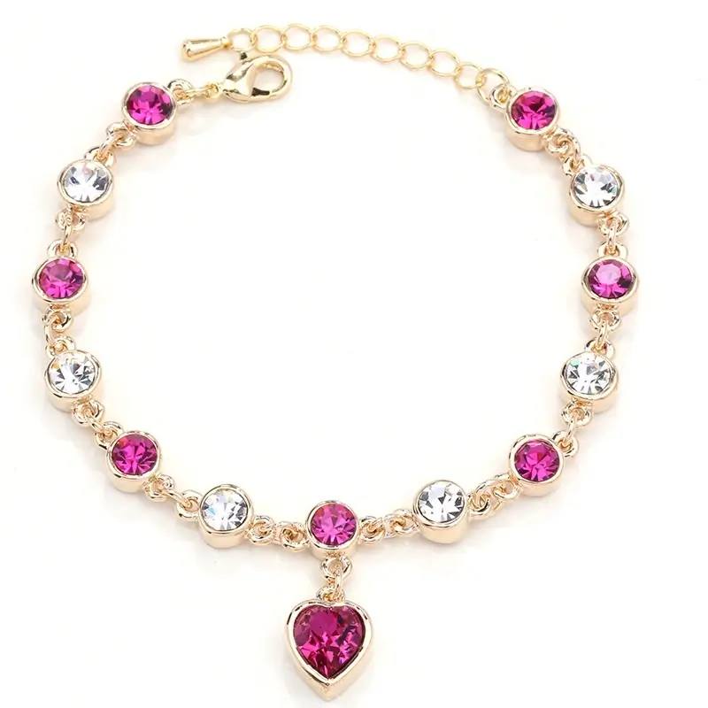 17 Colors Exquisite Korean Style Fashion Ladies and Girls Crystal Bracelets, Alloy Bracelets