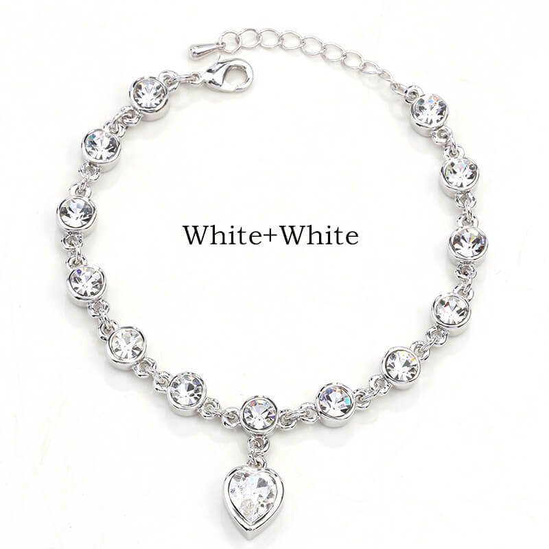 17白色+白k 17 Colors Exquisite Korean Style Fashion Ladies and Girls Crystal Bracelets, Alloy Bracelets