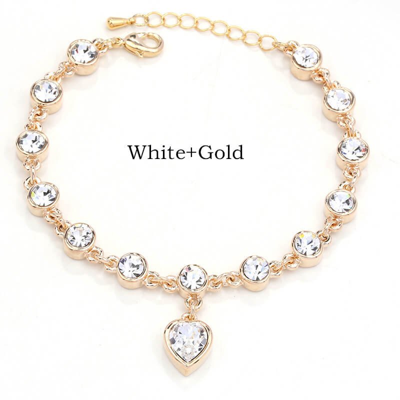18白色+kc金 17 Colors Exquisite Korean Style Fashion Ladies and Girls Crystal Bracelets, Alloy Bracelets