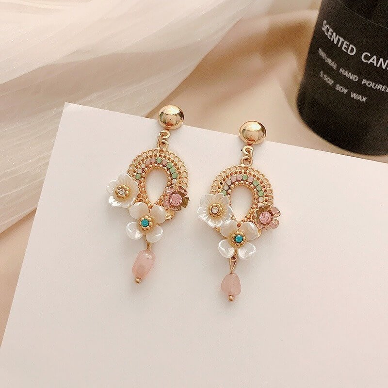 National Style Vintage Palace Flower Earrings for Women, Fashion Women Earrings