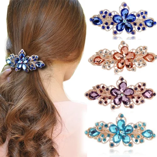 Women's hair clips,New Korean Alloy Crystal Headdress HairClip, Ladies Spring Clip Headdress,hairpin , Ladies Rhinestone Spring Clip Hair Clip, NO.HP-F01
