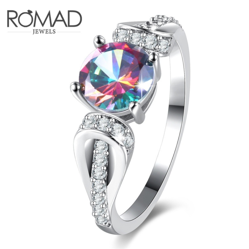 Fashion Jewelry, Colorful Zircon Ring for women, Women's Ring