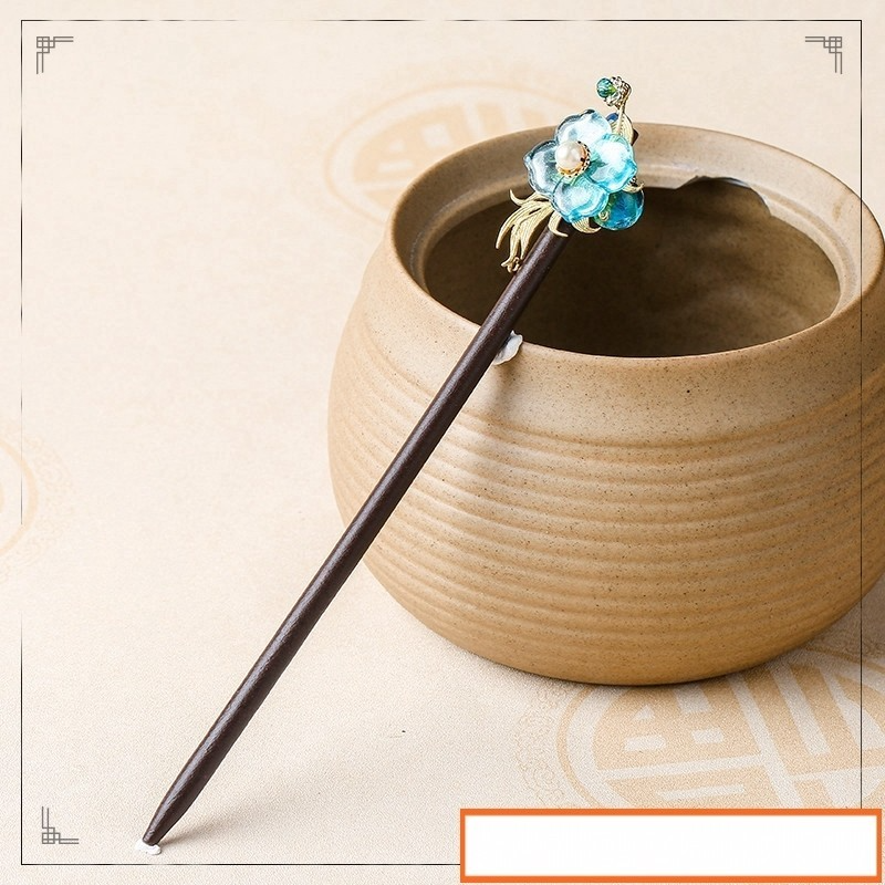 Ethnic Tassel Handmade Colored Glass Flower Shell Beads Blue Stone Hair Sticks Wood Zinc Alloy Woman AccessoriesFZ190105
