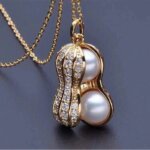 Fashion Pearl and Diamond Peanut Necklace,Women's Necklace (including Chain)
