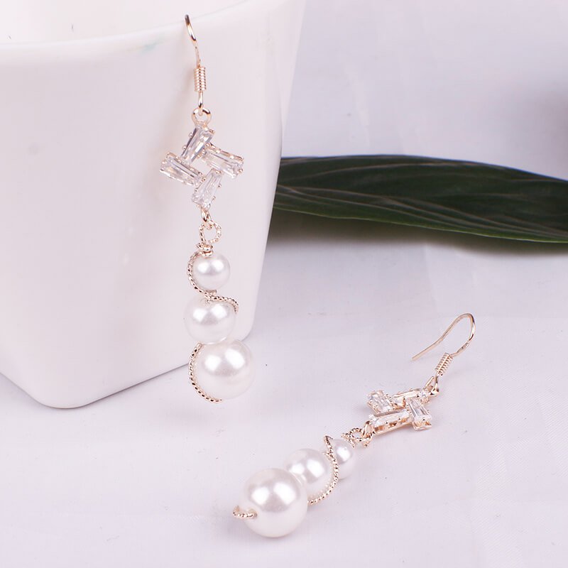 Women Earrings, Women's Long Crystal Earrings, Ear Studs Woman Luxury Jewelry, Pearl Earrings