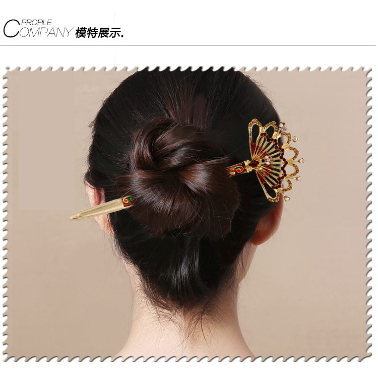 Ethnic Hair Stick,Luxury Ethnic Style Cloisonne Headdress, Women's Classic Retro Hairpin, NO.WZ-fz1712