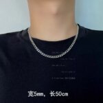 Cool and Fashionable Men's Necklace, Women's Necklace, Non Fading Titanium Steel Necklace, Men's Trendy Hip-hop Collarbone Chain, Sweater Chain, Luxury Jewelry