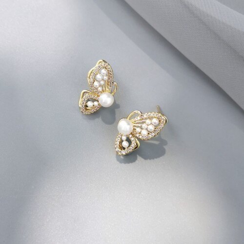 2_O1CN01r0zMDW1vr6J2Senuw_!!1592666225-0-cib Exquisite Butterfly Pearl Stud Earrings, Women's Fashion Jewelry
