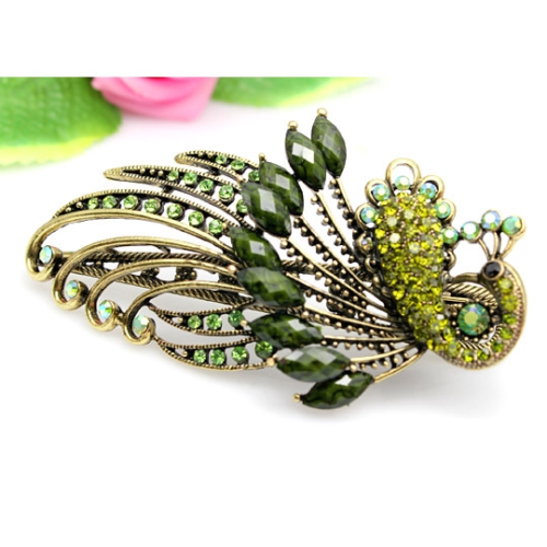 New National Style Retro Rhinestone Hair Clip, Women's Fashion Peacock Hairpin NO.HP-D1307