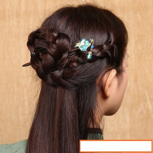 Ethnic Tassel Handmade Colored Glass Flower Shell Beads Blue Stone Hair Sticks Wood Zinc Alloy Woman AccessoriesFZ190105