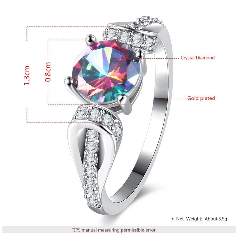 Fashion Jewelry, Colorful Zircon Ring for women, Women's Ring