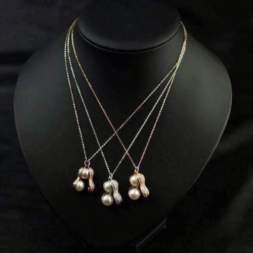 Fashion Pearl and Diamond Peanut Necklace,Women's Necklace (including Chain)