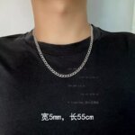 Cool and Fashionable Men's Necklace, Women's Necklace, Non Fading Titanium Steel Necklace, Men's Trendy Hip-hop Collarbone Chain, Sweater Chain, Luxury Jewelry