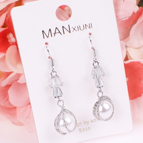 Women Earrings, Women's Long Crystal Earrings, Ear Studs Woman Luxury Jewelry, Pearl Earrings