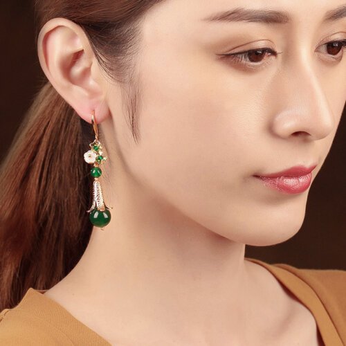 Luxury Jewelry, Trendy Women's Earrings, Long Vintage Ethnic Style Earrings for Women