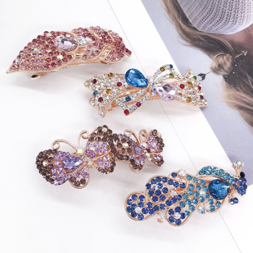 Women's hair clips,New Korean Alloy Crystal Headdress HairClip, Ladies Spring Clip Headdress,hairpin No. YS-F22