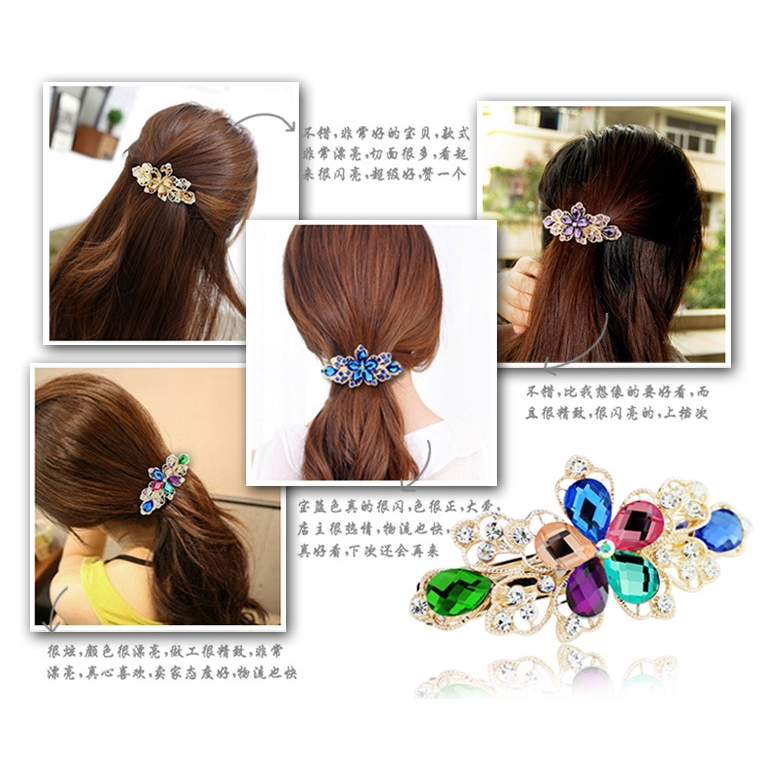 Women's hair clips,New Korean Alloy Crystal Headdress HairClip, Ladies Spring Clip Headdress,hairpin , Ladies Rhinestone Spring Clip Hair Clip, NO.HP-F01