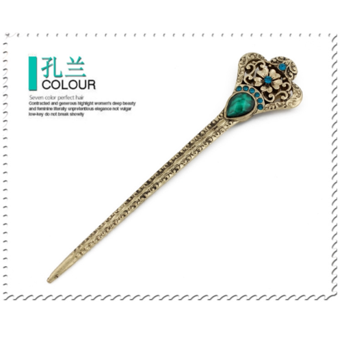 Ethnic Hair Stick,Luxury Ethnic Style Cloisonne Headdress, Women's Classic Retro Hairpin, Ethnic Style Hair Accessories, Ladies Retro Alloy Hair Clips, NO.WZ-fz224