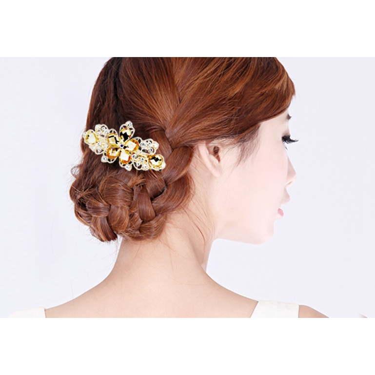 Women's hair clips,New Korean Alloy Crystal Headdress HairClip, Ladies Spring Clip Headdress,hairpin , Ladies Rhinestone Spring Clip Hair Clip, NO.HP-F01
