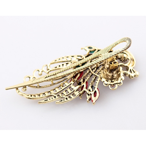 New National Style Retro Rhinestone Hair Clip, Women's Fashion Peacock Hairpin NO.HP-D1307