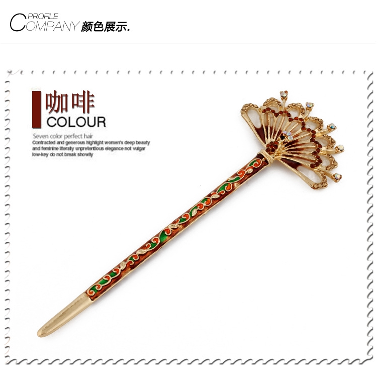 Ethnic Hair Stick,Luxury Ethnic Style Cloisonne Headdress, Women's Classic Retro Hairpin, NO.WZ-fz1712