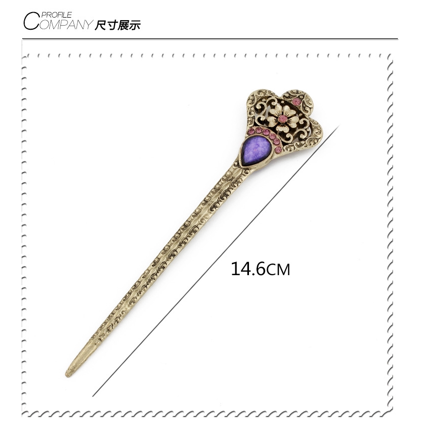 Ethnic Hair Stick,Luxury Ethnic Style Cloisonne Headdress, Women's Classic Retro Hairpin, Ethnic Style Hair Accessories, Ladies Retro Alloy Hair Clips, NO.WZ-fz224