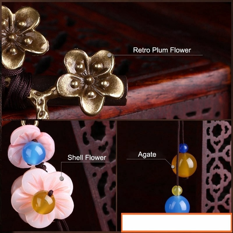 Handmade Shell Flower Alloy Plum Flower Hairpin For Women Colorful Beads Hair Sticks Headwear Hair Accessories FZ-17013