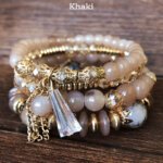 6 Colours Bohemian Hand Bracelet, Multi-layer Bead Crystal Bracelet for Ladies
