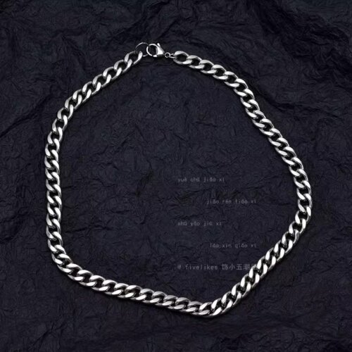 Cool and Fashionable Men's Necklace, Women's Necklace, Non Fading Titanium Steel Necklace, Men's Trendy Hip-hop Collarbone Chain, Sweater Chain, Luxury Jewelry
