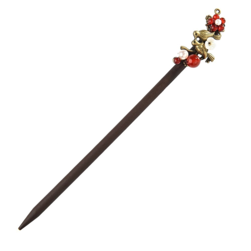 Ethnic Shell And Bead Flower Wood Hair Sticks For Women Alloy Bird Hairpins Head Decoration Hair Accessories FZ-18041-1