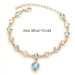 17 Colors Exquisite Korean Style Fashion Ladies and Girls Crystal Bracelets, Alloy Bracelets